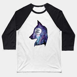 Wolf Moon Space Baseball T-Shirt